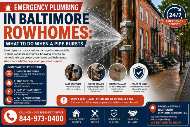 Emergency Plumbing in Baltimore Rowhomes What to Do When a Pipe Bursts