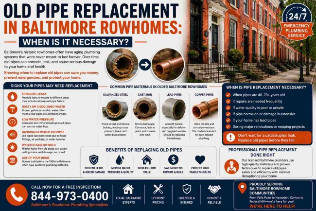 Old Pipe Replacement in Baltimore Rowhomes When Is It Necessary