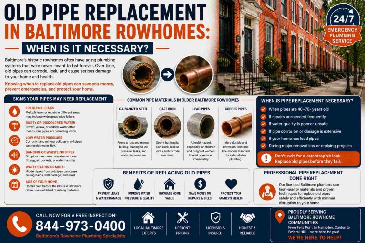 Old Pipe Replacement in Baltimore Rowhomes When Is It Necessary